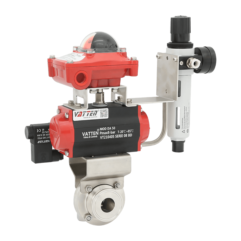 Válvula de mariposa de abrazadera neumática