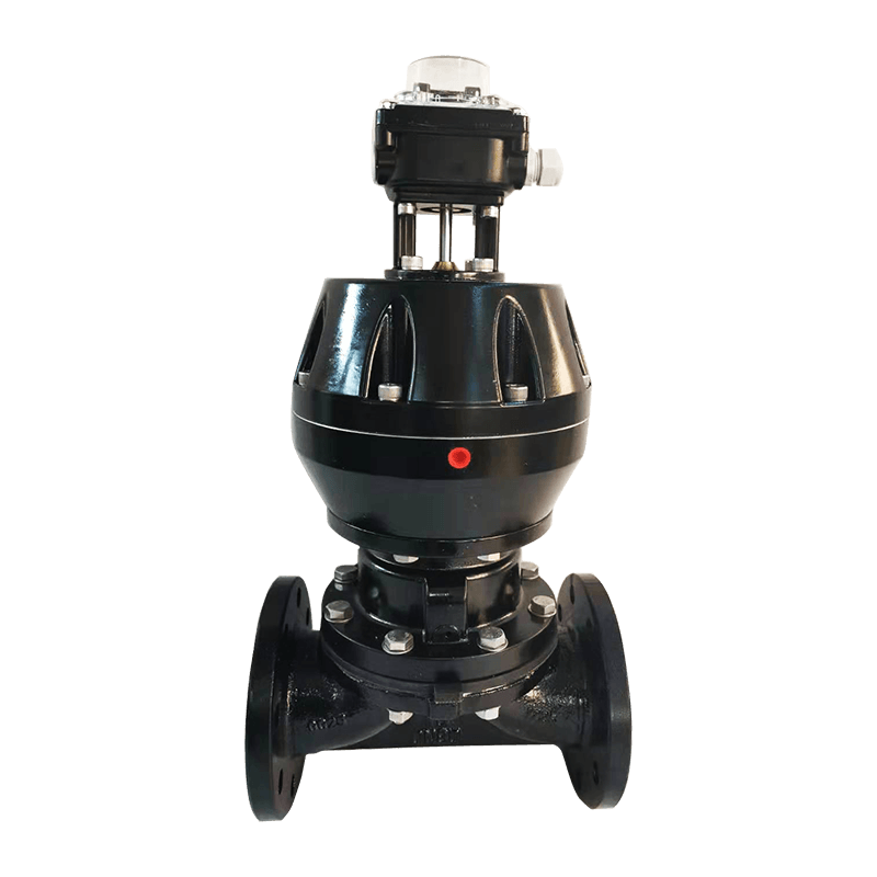 Válvula de diafragma con brida neumática