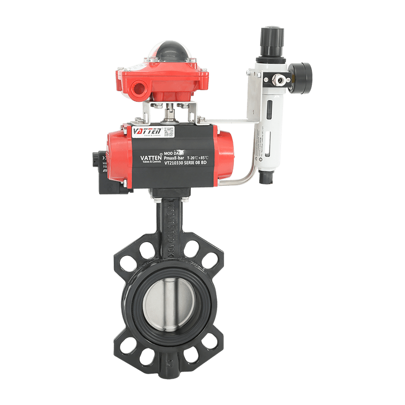 Válvula de mariposa neumática tipo oblea